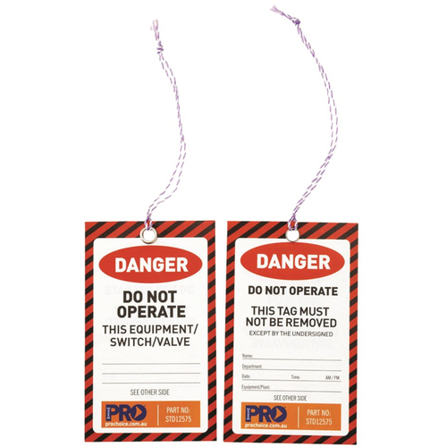 WORKWEAR, SAFETY & CORPORATE CLOTHING SPECIALISTS - Safety Tag "DANGER" 125mm x 75mm. Pack of 100