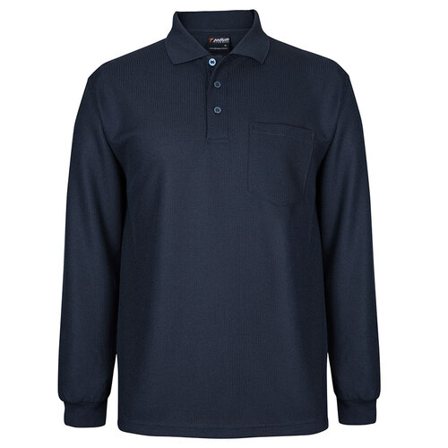 WORKWEAR, SAFETY & CORPORATE CLOTHING SPECIALISTS - PODIUM L/S WAFFLE POCKET POLO