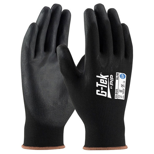 WORKWEAR, SAFETY & CORPORATE CLOTHING SPECIALISTS G-Tek 13G Black Nylon Gp Palm Dip Glove