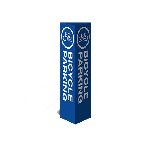 WORKWEAR, SAFETY & CORPORATE CLOTHING SPECIALISTS Three Sided Bollard Cover Surround, Bicycle Parking (Bicycle Picto)