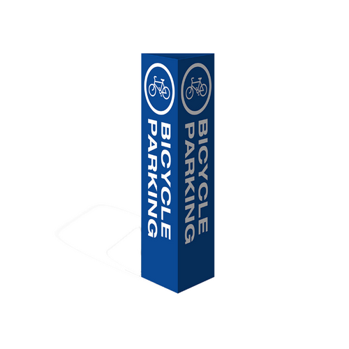 WORKWEAR, SAFETY & CORPORATE CLOTHING SPECIALISTS Three Sided Bollard Cover Surround, Bicycle Parking (Bicycle Picto)