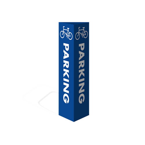 WORKWEAR, SAFETY & CORPORATE CLOTHING SPECIALISTS Three Sided Bollard Cover Surround, Parking (Bicycle Picto)