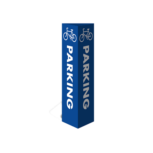 WORKWEAR, SAFETY & CORPORATE CLOTHING SPECIALISTS Three Sided Bollard Cover Surround, Parking (Bicycle Picto)