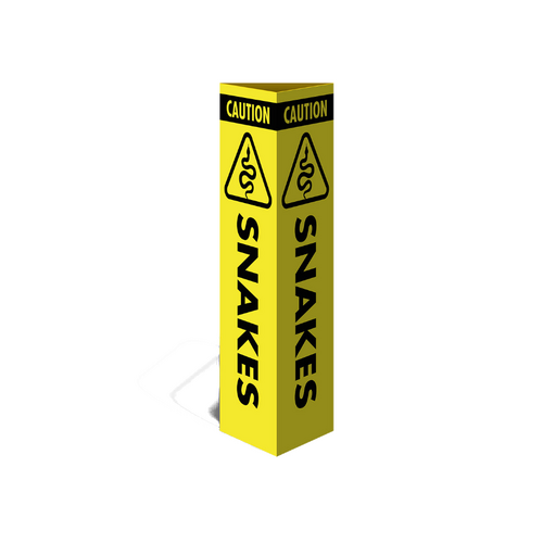 WORKWEAR, SAFETY & CORPORATE CLOTHING SPECIALISTS Three Sided Bollard Cover Surround, Caution Snakes (With Picto)
