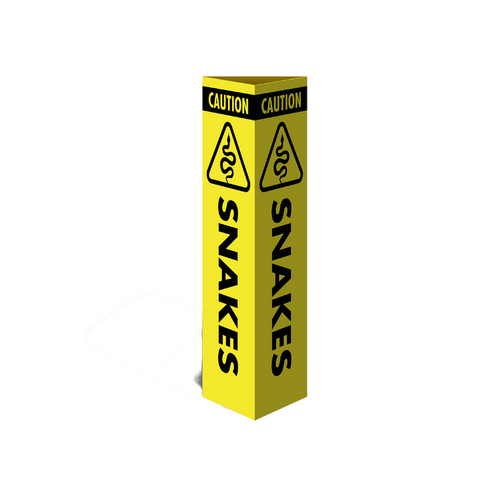 WORKWEAR, SAFETY & CORPORATE CLOTHING SPECIALISTS Three Sided Bollard Cover Surround, Caution Snakes (With Picto)