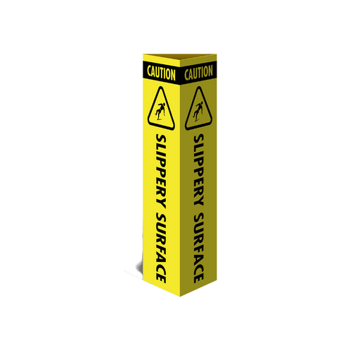 WORKWEAR, SAFETY & CORPORATE CLOTHING SPECIALISTS Three Sided Bollard Cover Surround, Slippery Surface (With Picto)