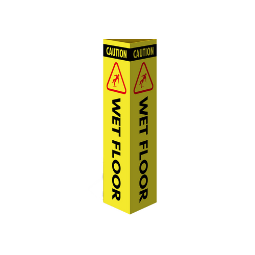 WORKWEAR, SAFETY & CORPORATE CLOTHING SPECIALISTS Three Sided Bollard Cover Surround, Wet Floor (With Picto)