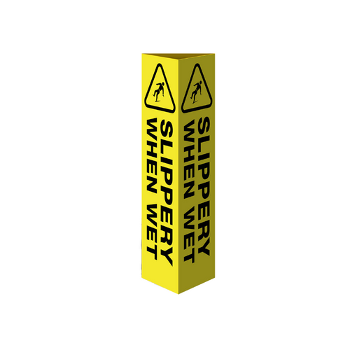 WORKWEAR, SAFETY & CORPORATE CLOTHING SPECIALISTS Three Sided Bollard Cover Surround, Slippery When Wet (With Picto)