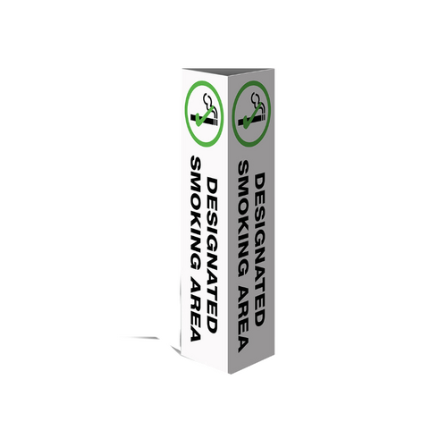 WORKWEAR, SAFETY & CORPORATE CLOTHING SPECIALISTS Three Sided Bollard Cover Surround, Designated Smoking Area (With Picto)