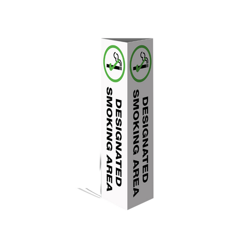 WORKWEAR, SAFETY & CORPORATE CLOTHING SPECIALISTS Three Sided Bollard Cover Surround, Designated Smoking Area (With Picto)
