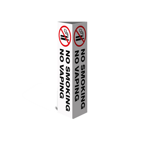 WORKWEAR, SAFETY & CORPORATE CLOTHING SPECIALISTS Three Sided Bollard Cover Surround, No Smoking No Vaping (With Picto)