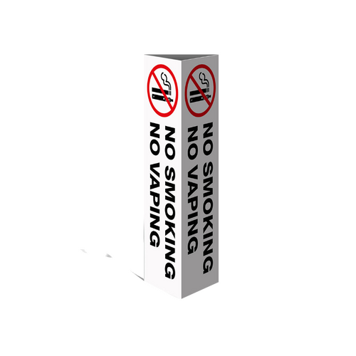 WORKWEAR, SAFETY & CORPORATE CLOTHING SPECIALISTS Three Sided Bollard Cover Surround, No Smoking No Vaping (With Picto)