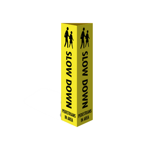 WORKWEAR, SAFETY & CORPORATE CLOTHING SPECIALISTS Three Sided Bollard Cover Surround, Slow Down Pedestrians In Area