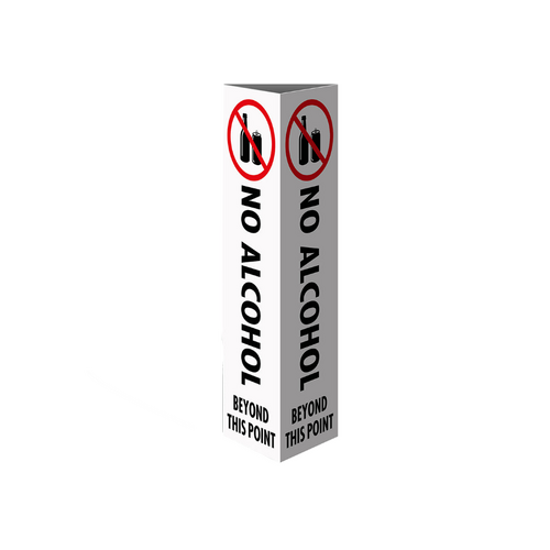 WORKWEAR, SAFETY & CORPORATE CLOTHING SPECIALISTS Three Sided Bollard Cover Surround, No Alcohol Beyond This Point