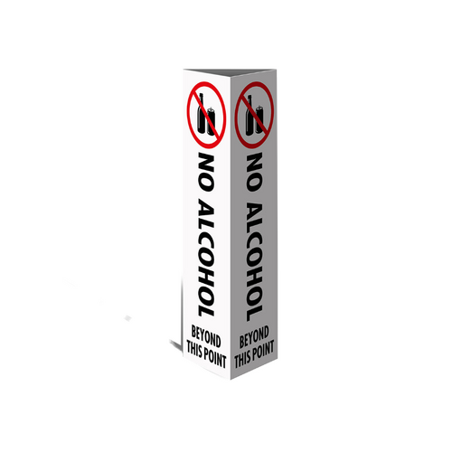 WORKWEAR, SAFETY & CORPORATE CLOTHING SPECIALISTS Three Sided Bollard Cover Surround, No Alcohol Beyond This Point