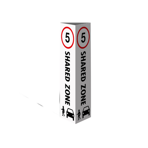 WORKWEAR, SAFETY & CORPORATE CLOTHING SPECIALISTS Three Sided Bollard Cover Surround, 5km Shared Zone