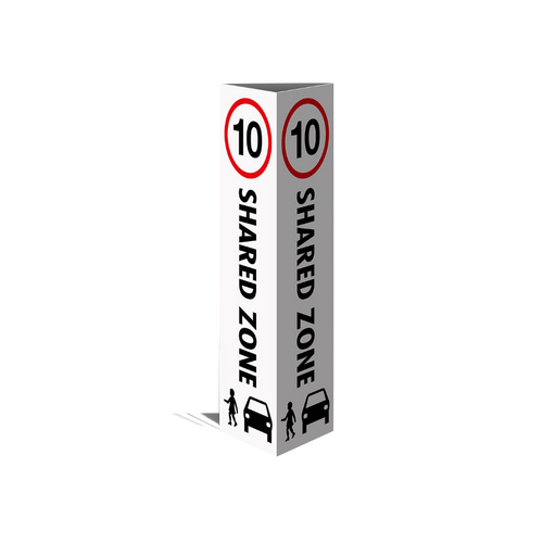 WORKWEAR, SAFETY & CORPORATE CLOTHING SPECIALISTS Three Sided Bollard Cover Surround, 10km Shared Zone