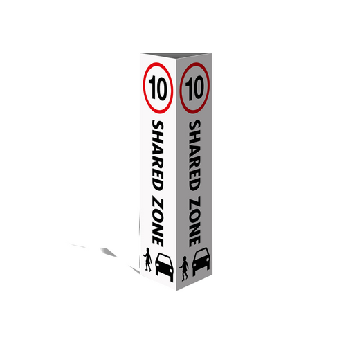 WORKWEAR, SAFETY & CORPORATE CLOTHING SPECIALISTS Three Sided Bollard Cover Surround, 10km Shared Zone