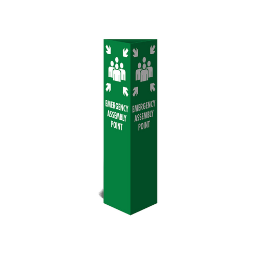 WORKWEAR, SAFETY & CORPORATE CLOTHING SPECIALISTS Three Sided Bollard Cover Surround, Emergency Assembly Point