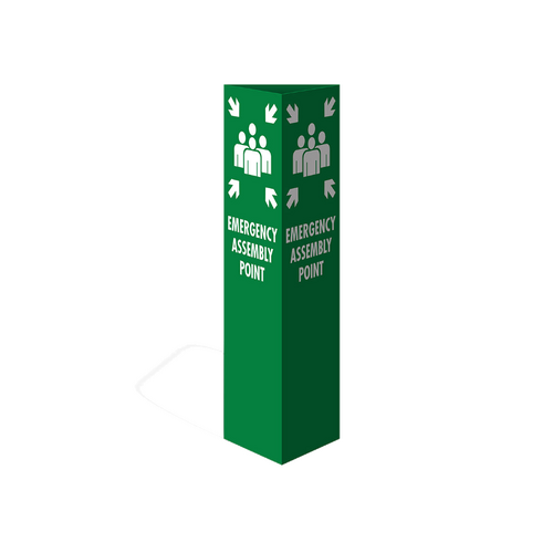 WORKWEAR, SAFETY & CORPORATE CLOTHING SPECIALISTS Three Sided Bollard Cover Surround, Emergency Assembly Point