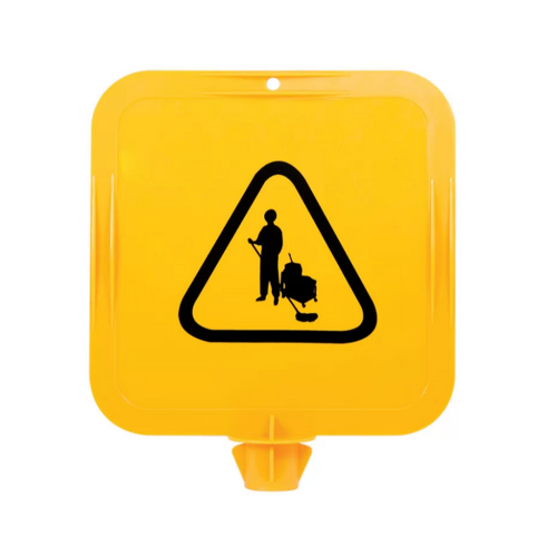 WORKWEAR, SAFETY & CORPORATE CLOTHING SPECIALISTS - Yellow Lock In Sign Frame, Cleaning Picto