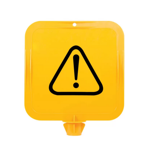 WORKWEAR, SAFETY & CORPORATE CLOTHING SPECIALISTS - Yellow Lock In Sign Frame, Warning Triangle & Exclamation Mark