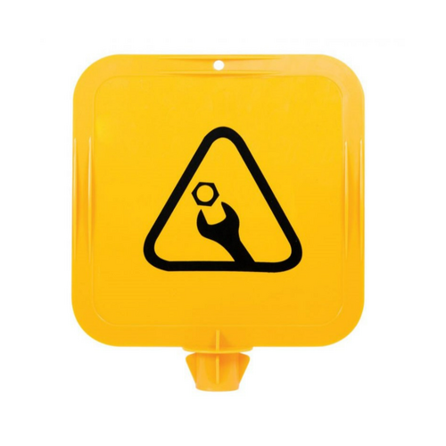 WORKWEAR, SAFETY & CORPORATE CLOTHING SPECIALISTS - Yellow Lock In Sign Frame, Work In Progress Picto