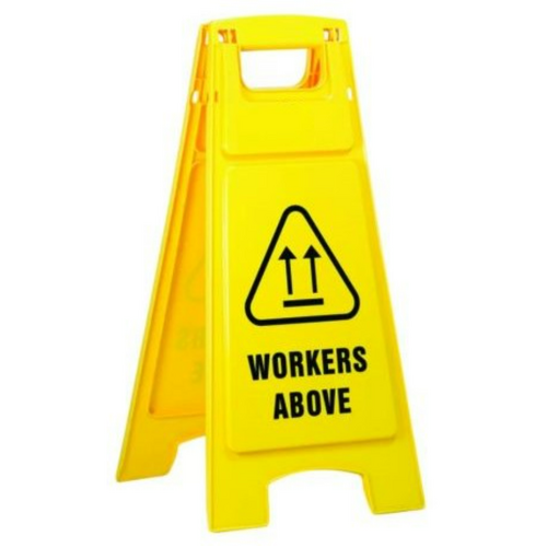 WORKWEAR, SAFETY & CORPORATE CLOTHING SPECIALISTS - Plastic Sign Stand, Double Sided, Workers Above