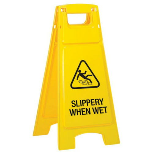 WORKWEAR, SAFETY & CORPORATE CLOTHING SPECIALISTS - Plastic Sign Stand, Double Sided, Slippery When Wet