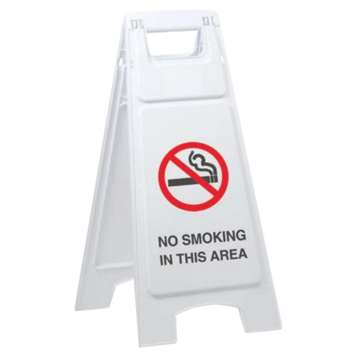 WORKWEAR, SAFETY & CORPORATE CLOTHING SPECIALISTS Plastic Sign Stand, Double Sided, No Smoking In This Area