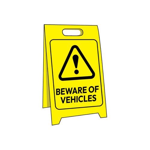 WORKWEAR, SAFETY & CORPORATE CLOTHING SPECIALISTS Corflute Sign Stand, Beware Of Vehicles