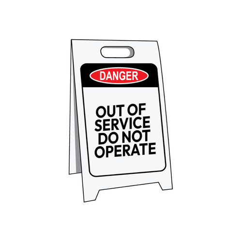 WORKWEAR, SAFETY & CORPORATE CLOTHING SPECIALISTS Corflute Sign Stand, Danger Out of Service Do Not Operate