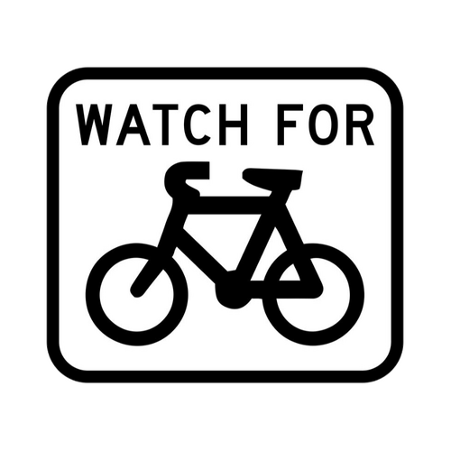 WORKWEAR, SAFETY & CORPORATE CLOTHING SPECIALISTS Watch For Bicycles (Picto) - Aluminium, Class 1 Reflective