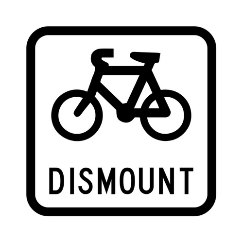 WORKWEAR, SAFETY & CORPORATE CLOTHING SPECIALISTS Cyclists Dismount (Picto) - Aluminium, Class 1 Reflective