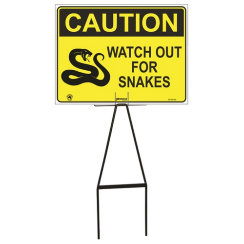 WORKWEAR, SAFETY & CORPORATE CLOTHING SPECIALISTS Bull Stake Lawn Sign Kit - Tall, Caution Watch Out For Snakes