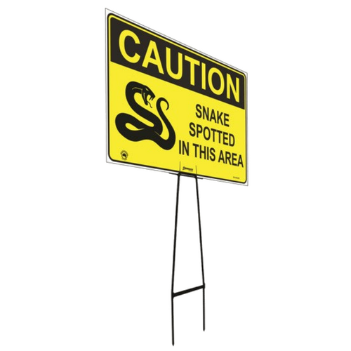 WORKWEAR, SAFETY & CORPORATE CLOTHING SPECIALISTS Mega Stake Lawn Sign Kit - Tall, Caution Snake Spotted In This Area