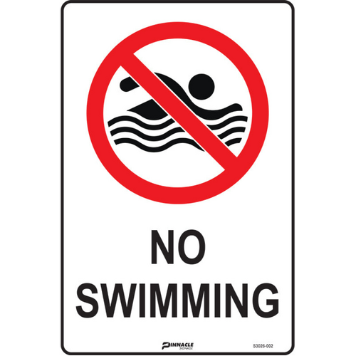 WORKWEAR, SAFETY & CORPORATE CLOTHING SPECIALISTS No Swimming, 300 x 200mm Self Adhesive
