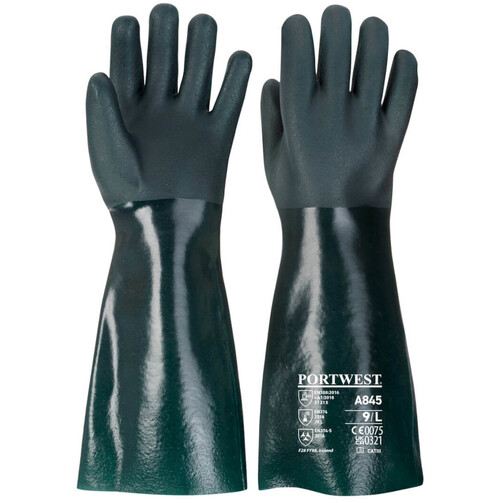 WORKWEAR, SAFETY & CORPORATE CLOTHING SPECIALISTS Double Dipped PVC Gauntlet 45cm