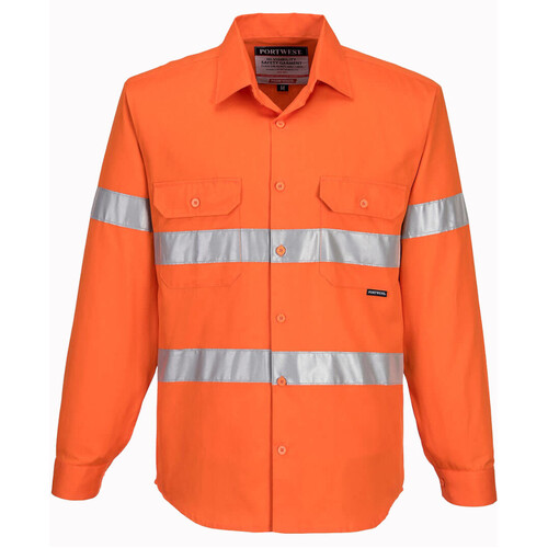 WORKWEAR, SAFETY & CORPORATE CLOTHING SPECIALISTS - Hi-Vis Regular Weight Long Sleeve Shirt With Tape (Old WW1901A)