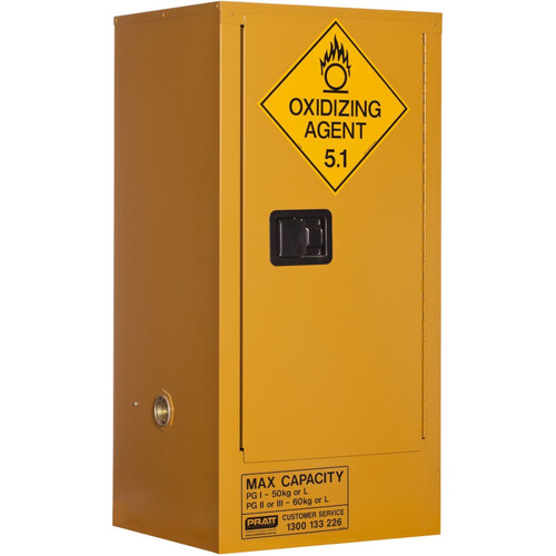 WORKWEAR, SAFETY & CORPORATE CLOTHING SPECIALISTS OXIDIZING AGENT STORAGE CABINET: 60L - 1 DOOR - 2 SHELVES