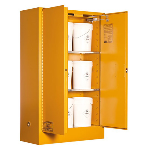 WORKWEAR, SAFETY & CORPORATE CLOTHING SPECIALISTS - PRATT FLAMMABLE CABINET 250LTR 2 DOOR, 3 SHELF