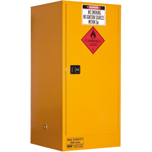 WORKWEAR, SAFETY & CORPORATE CLOTHING SPECIALISTS FLAMMABLE LIQUID STORAGE CABINET: 350L - 1 DOOR - 3 SHELVES