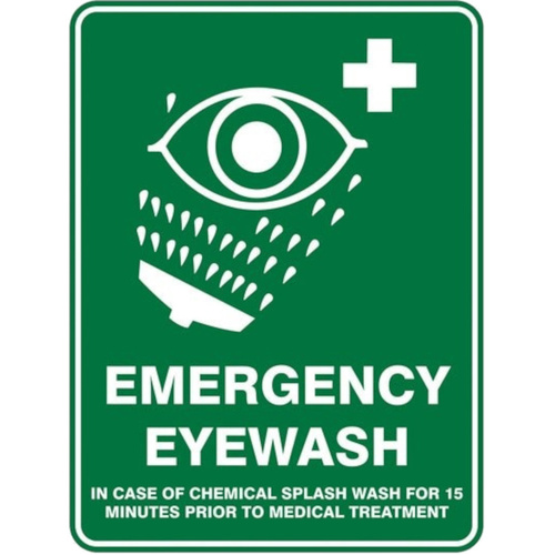 WORKWEAR, SAFETY & CORPORATE CLOTHING SPECIALISTS Emergency Eyewash Sign 450mm x 300mm Metal