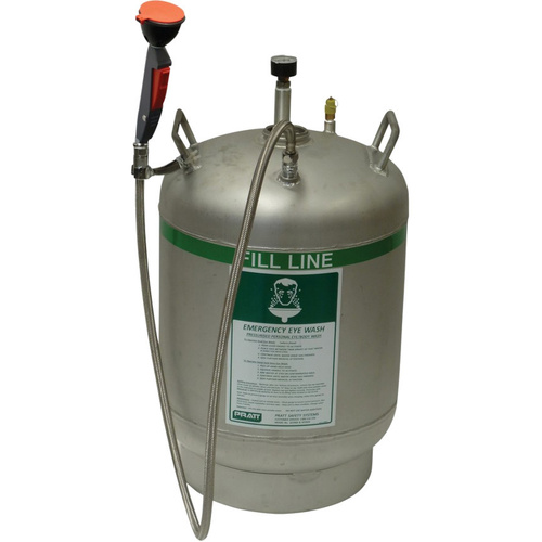 WORKWEAR, SAFETY & CORPORATE CLOTHING SPECIALISTS DISCONTINUED - PRATT PORTABLE PRESSURISED HAND HELD EYE WASH STATION. 45LTR UNIT