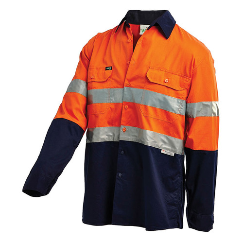 WORKWEAR, SAFETY & CORPORATE CLOTHING SPECIALISTS - Hi-Vis 2 Tone Regular Weight Taped Shirt