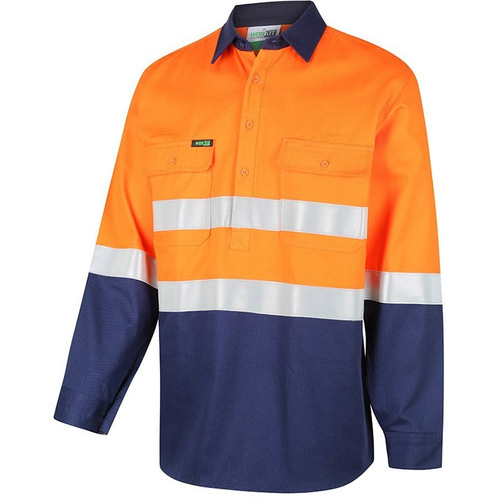 WORKWEAR, SAFETY & CORPORATE CLOTHING SPECIALISTS - Hi-Vis 2 Tone Closed Front Lightweight Taped Shirt