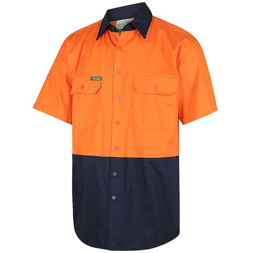 WORKWEAR, SAFETY & CORPORATE CLOTHING SPECIALISTS - Hi-Vis 2 Tone Lightweight Short Sleeve Shirt