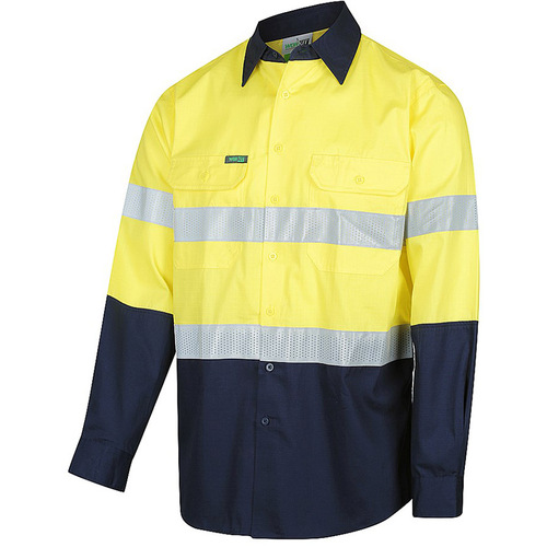 WORKWEAR, SAFETY & CORPORATE CLOTHING SPECIALISTS - Hi-Vis 2 Tone Lightweight Ripstop Breathable Taped Shirt