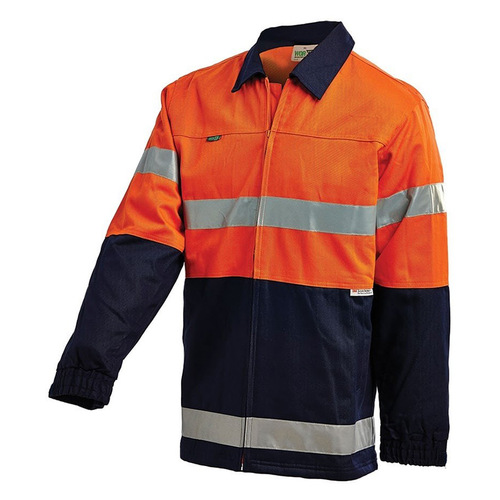 WORKWEAR, SAFETY & CORPORATE CLOTHING SPECIALISTS - Hi-Vis 2 Tone Cotton Drill Taped Jacket