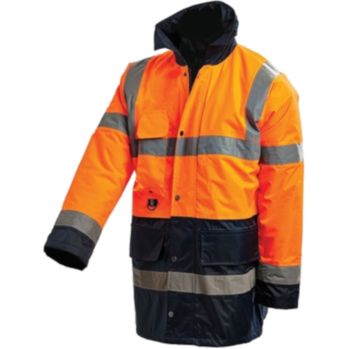 WORKWEAR, SAFETY & CORPORATE CLOTHING SPECIALISTS - Hi-Vis 2 Tone 3/4 Length Wet Weather Taped Jacket